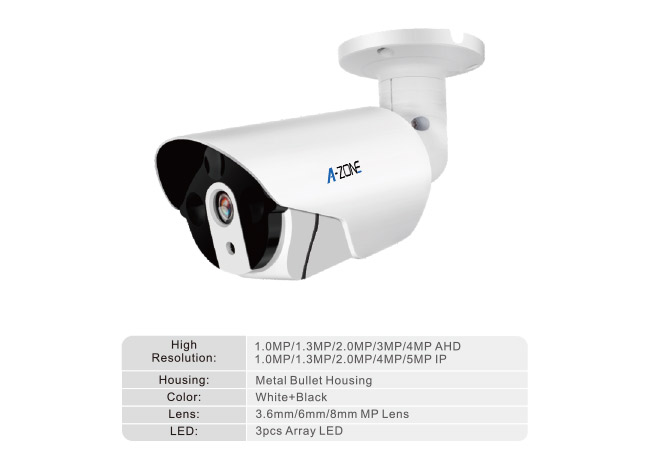 Analog  AHD Security Cameras , ZONE Infrared Night Vision Bullet Camera