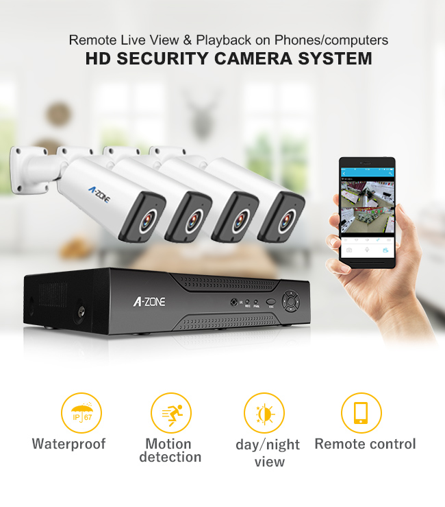 1080P Outdoor 4CH IP CCTV Camera Kits Nvr Ip Camera System 2 Years Warranty