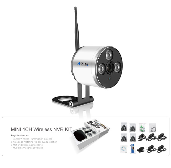 ROHS Indoor 4 Camera Wireless Security System , 1080p Nvr Security System