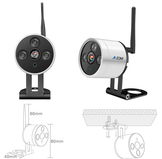 Outdoor 720P Mini 4 Camera Wireless Cctv Systems Steady Transmission Signal