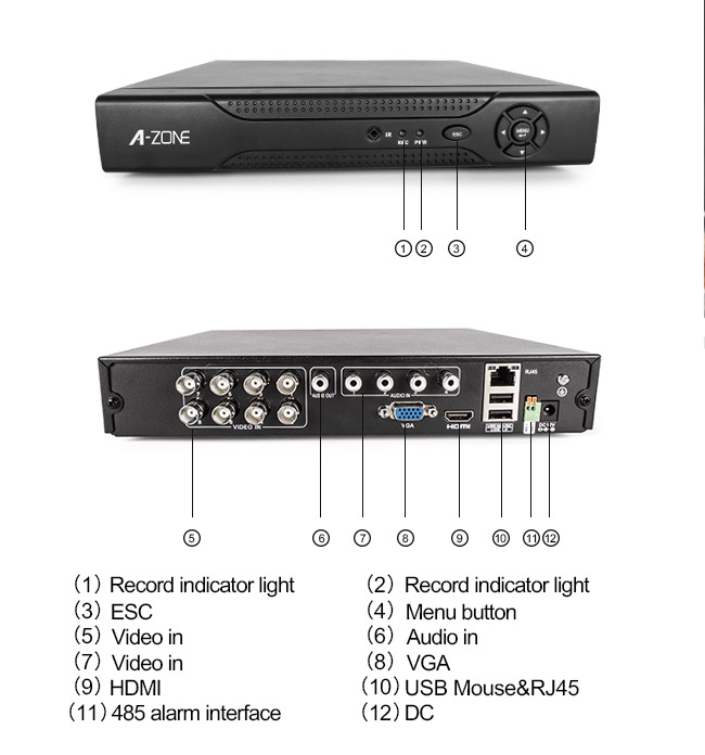 Digital 8CH DVR And NVR H.264 Network Dvr For Camera Surveillance