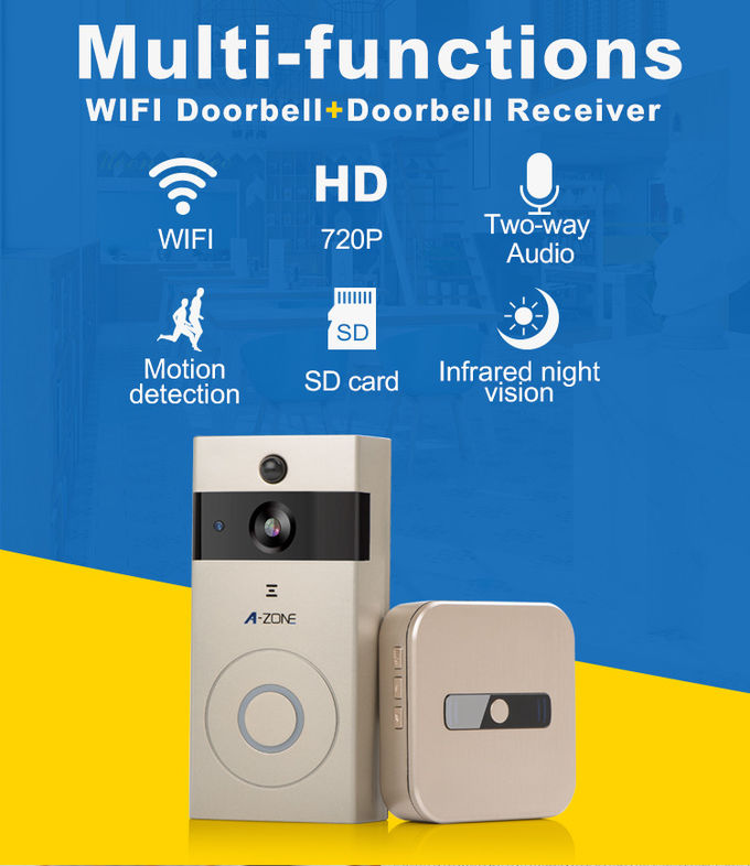 Home Security Hd Video Doorbell  , Smart Wifi Doorbell Long Distance PIR Function