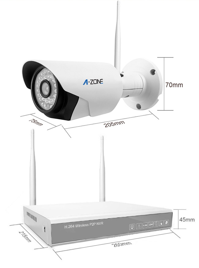Night Vision Wireless CCTV Camera Kit 4CH , Wireless Ip Camera System With nvr